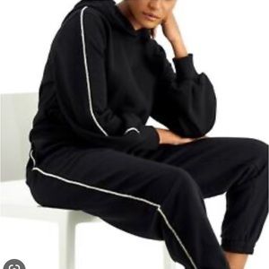 Culpos X Inc Black Rhinestone Side-stripe Joggers Size L